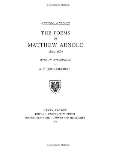 Matthew Arnold: The Poems of Matthew Arnold (Paperback, Kessinger Publishing)