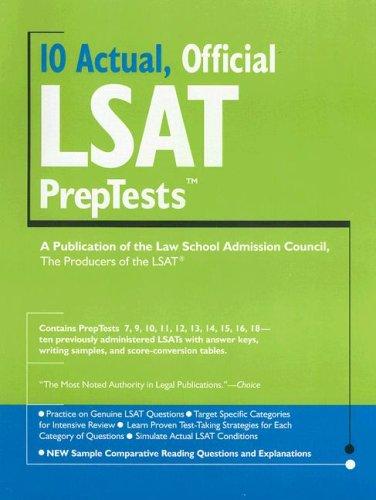 Wendy Margolis: 10 Acutal, Official LSAT PrepTests (Lsat Series) (Paperback, 2007, Law School Admission Council)