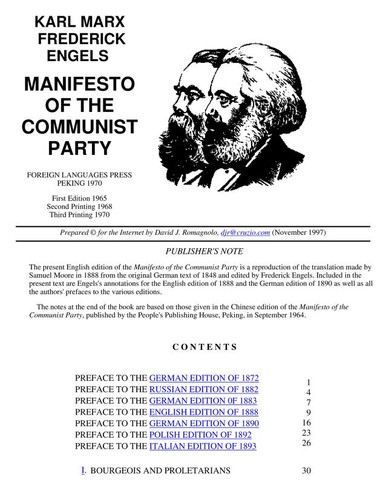 Karl Marx, Friedrich Engels, Friedrich Engels, Friedrich Engels, friedrich engels: Manifesto of the Communist Party (1970, Foreign Languages Press)