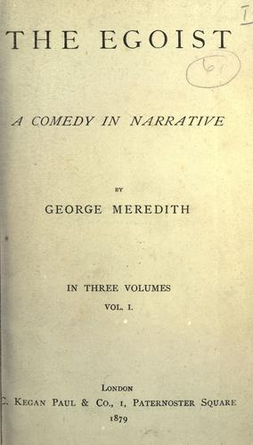 George Meredith: The egoist (1879, C.K. Paul)