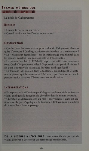 Yvain, ou, le Chevalier au Lion (French language, 1999, Larousse)