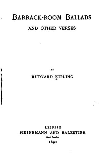 Rudyard Kipling: Barrack-room ballads and other verses. (1892, Heinemann and Balestier)