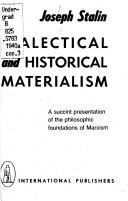 Joseph Stalin: Dialectical and Historical Materialism (1985, Taylor & Francis)