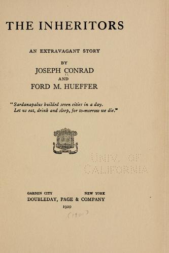 Joseph Conrad: The inheritors (1920, Doubleday, Page)