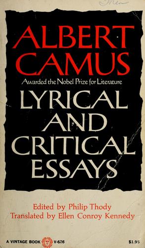 Lyrical and critical essays (1970, Vintage Books)