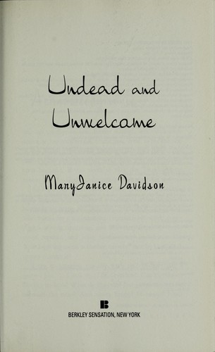 MaryJanice Davidson: Undead and unwelcome (2009, Berkley Sensation)