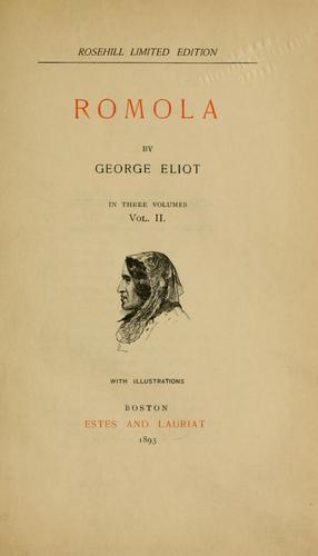 George Eliot: Romola (1893, Estes and Lauriat)