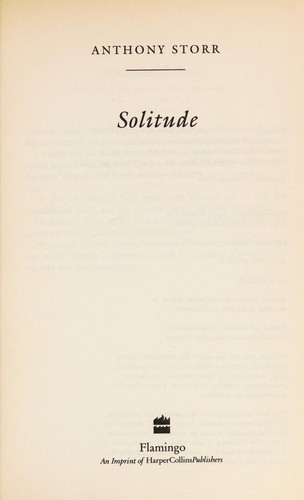 Anthony Storr: Solitude (1989, Flamingo)