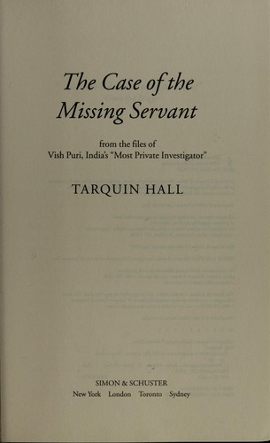 Tarquin Hall: The case of the missing servant (2009, Simon & Schuster)