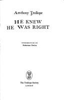 He Knew He Was Right (Hardcover, 1994, Ashgate Publishing)