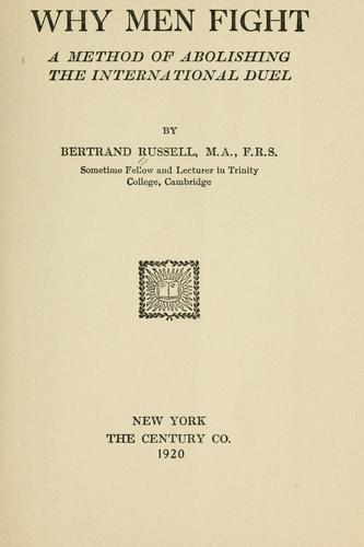 Why men fight (1920, Century Co.)