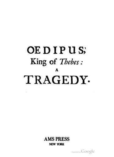 Oedipus King of Thebes (1971, Ams Pr Inc)
