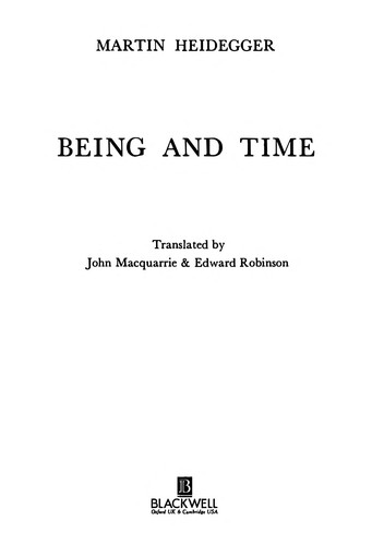 Martin Heidegger: Being and time (1990, Blackwell)