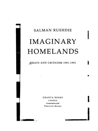 Salman Rushdie: Imaginary homelands (2010, Vintage Books)