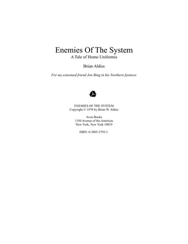 Brian W. Aldiss: Enemies of the System (1981, Avon)