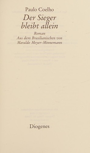 Der Sieger bleibt allein (German language, 2009, Diogenes)