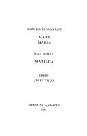 Mary Wollstonecraft: Mary ; Maria (1991, Pickering & Chatto)