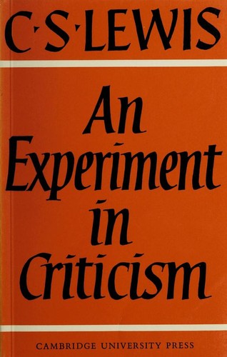 An experiment in criticism (1992, Cambridge University Press)