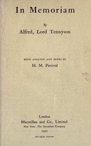 Alfred Lord Tennyson: In memoriam. (1907, Macmillan)