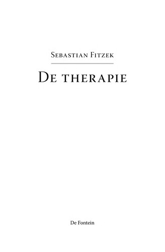 Sebastian Fitzek: De therapie (EBook, Dutch language, 2010, De Fontein, NBD/Biblion [dist.)