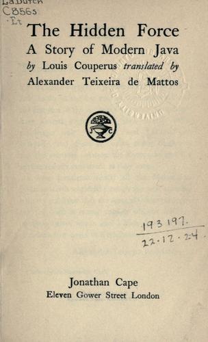 Louis Couperus: The hidden force (1922, Cape)