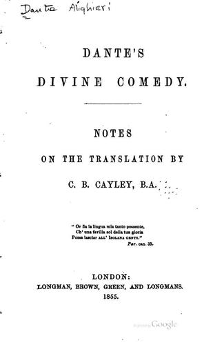 Dante Alighieri: Dante's Divine comedy (1851, Longman, Brown, Green and Longmans)