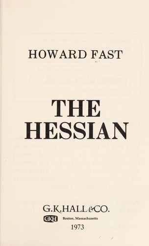 Howard Fast: The Hessian (1973, G. K. Hall)