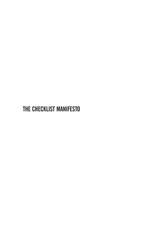 The checklist manifesto (2010, Profile)