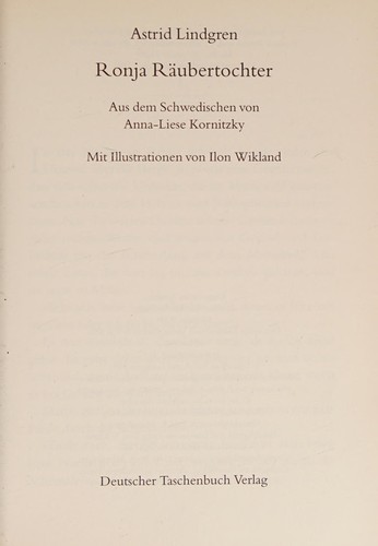 Ronja Räubertochter (German language, 2009, Dt. Taschenbuch-Verl.)