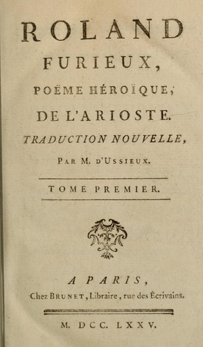 Lodovico Ariosto: Roland furieux (French language, 1775, Brunet)