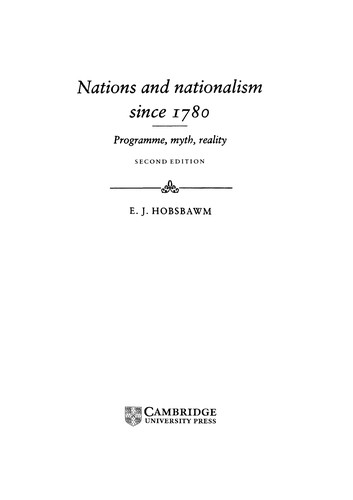 Nations and nationalism since 1780