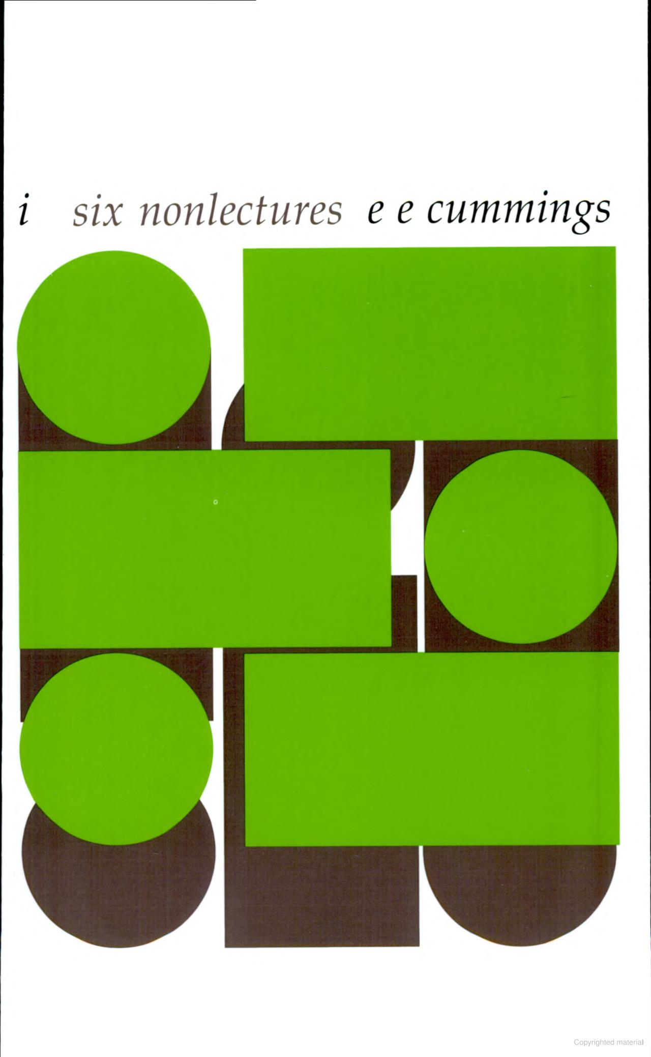 E. E. Cummings: I, six nonlectures (Paperback, 1953, Harvard University Press)